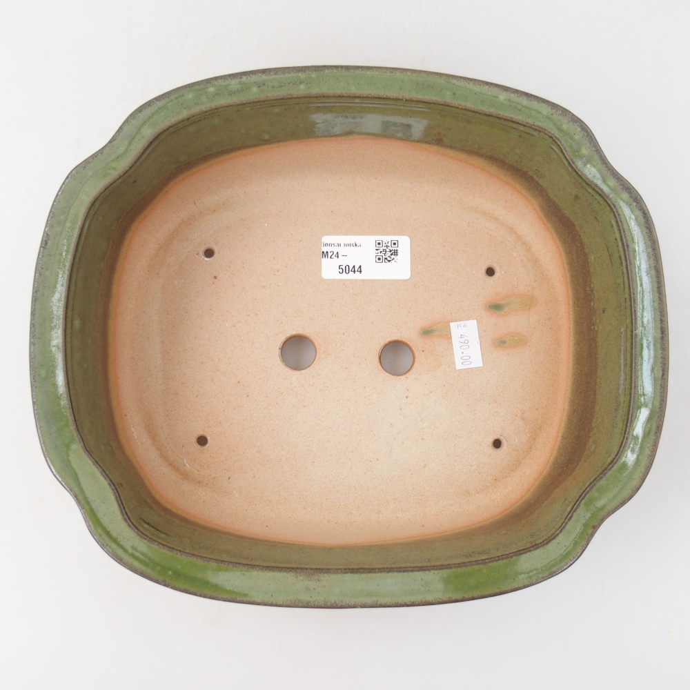 Ciotola per bonsai in ceramica 24,5 x 21 x 7 cm, verde