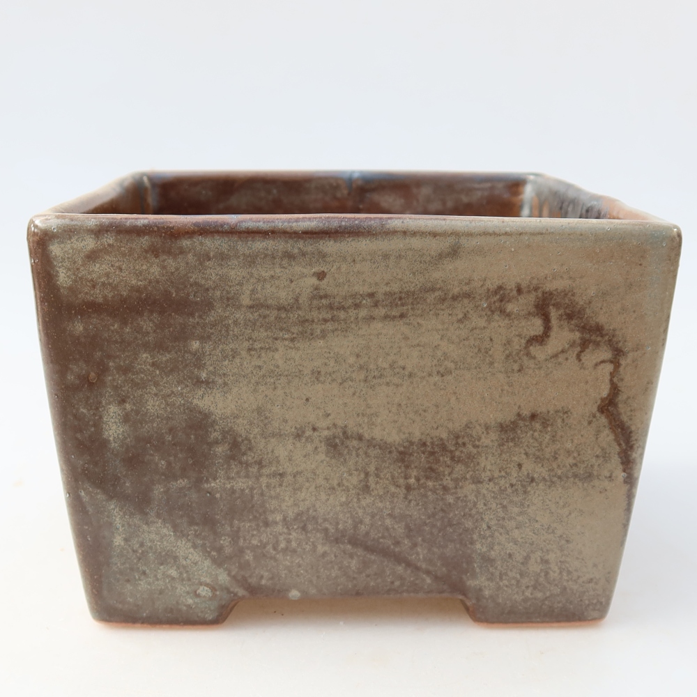 Vaso da bonsai in ceramica 15,5 x 15,5 x 11 cm, colore marrone