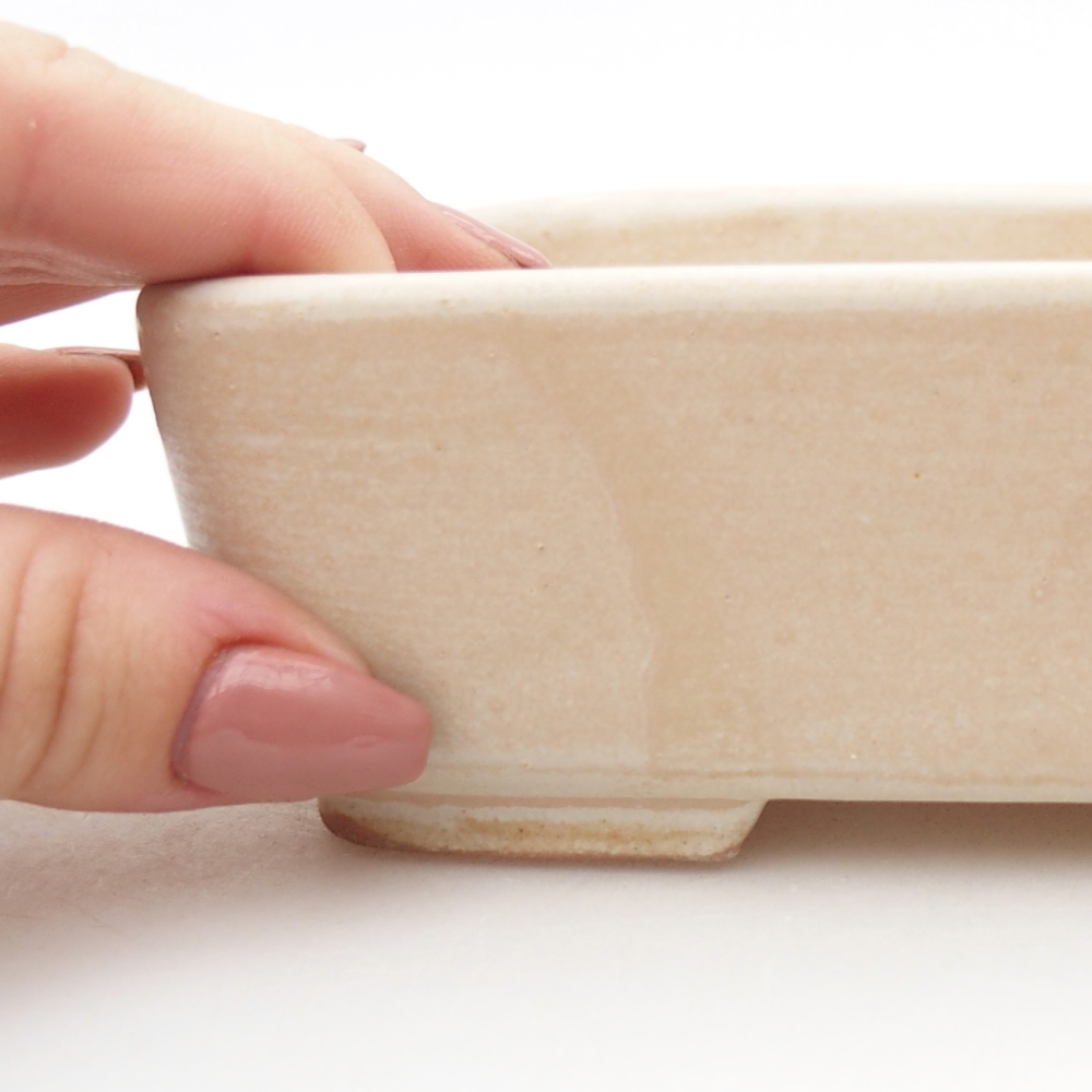 Ciotola per bonsai in ceramica 15 x 12 x 4,5 cm, colore beige