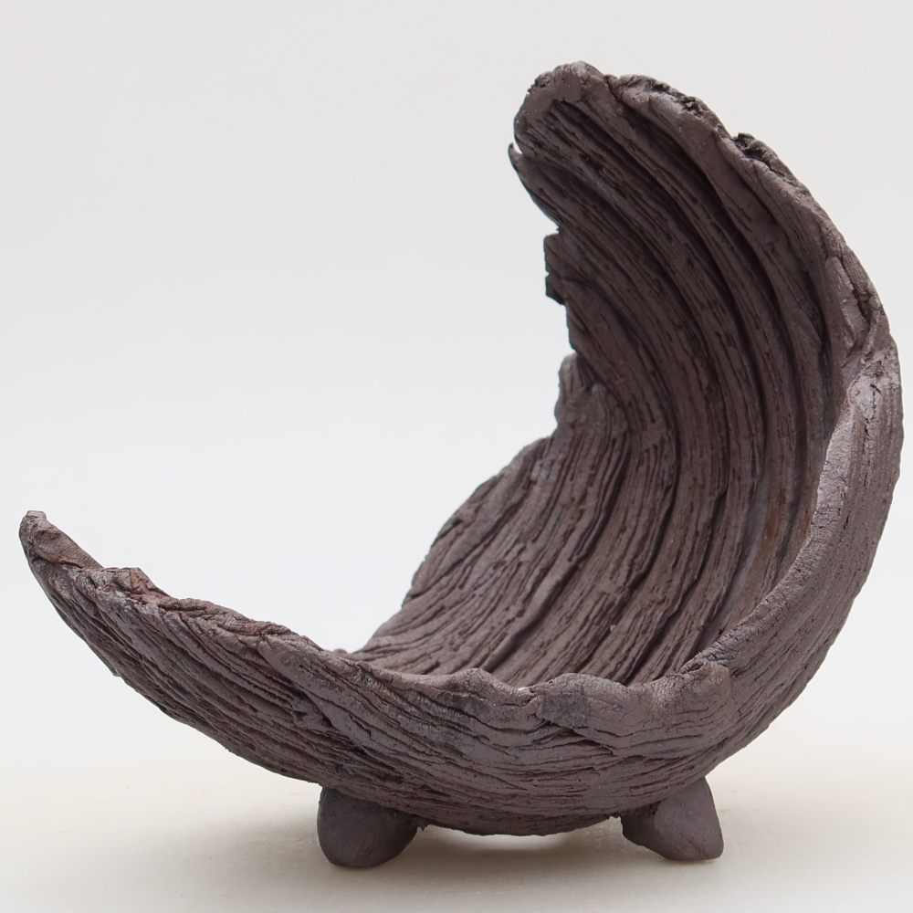 Guscio in ceramica  14,5 x 11 x 15,5 cm, colore marrone
