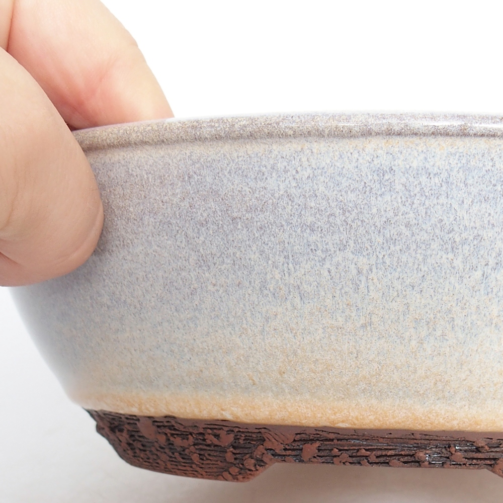 Ciotola bonsai in ceramica 19,5 x 19,5 x 6,5 cm, colore blu