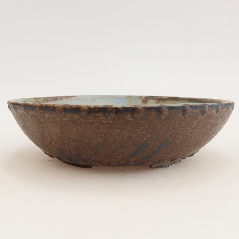 Ciotola per bonsai in ceramica 17,5 x 17,5 x 4,5 cm, marrone