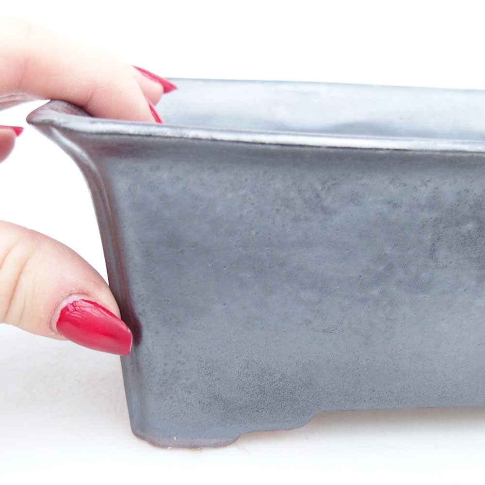 Ciotola per bonsai in ceramica 18 x 14 x 7,5 cm, nero