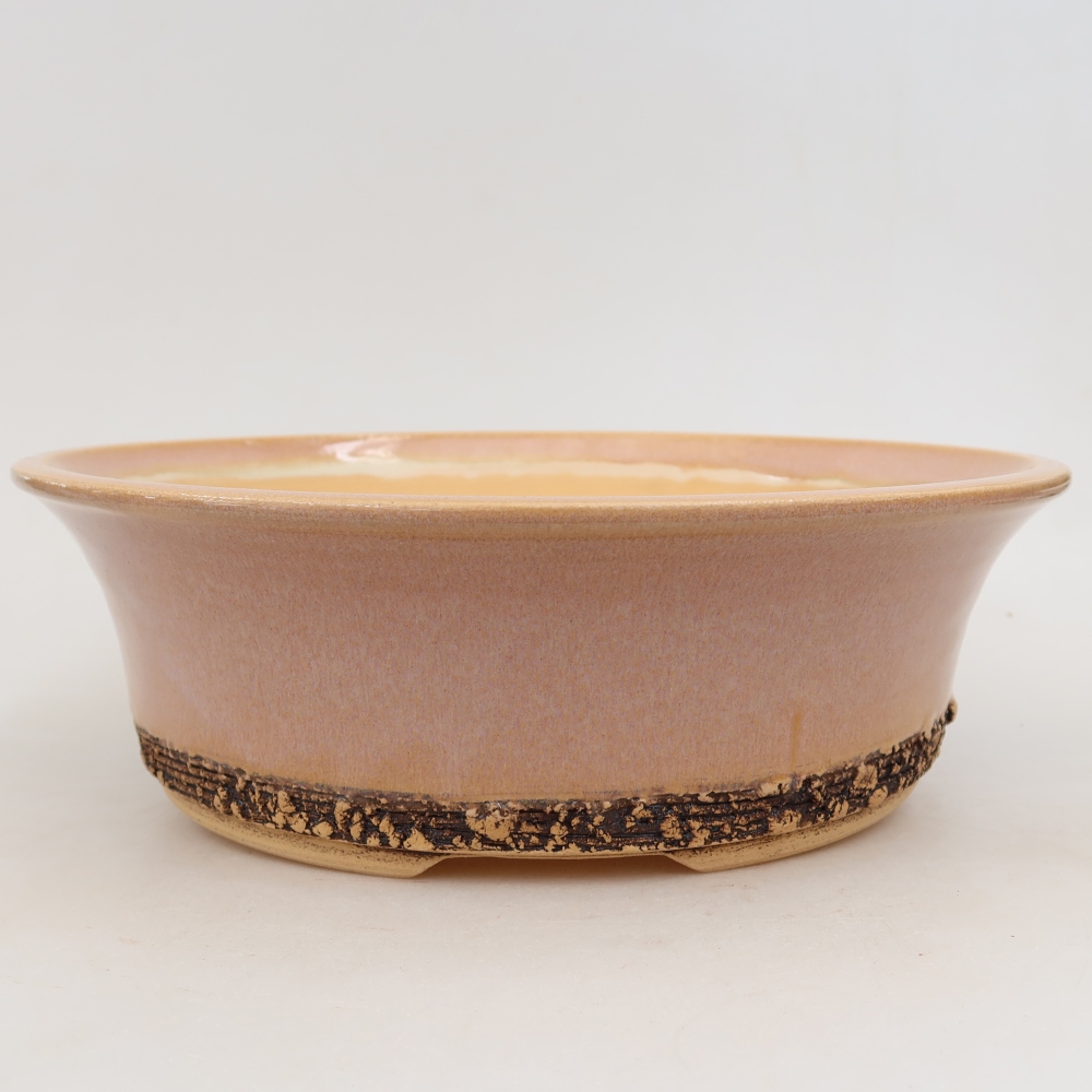 Vaso da bonsai in ceramica 26,5 x 26,5 x 8 cm, colore rosa