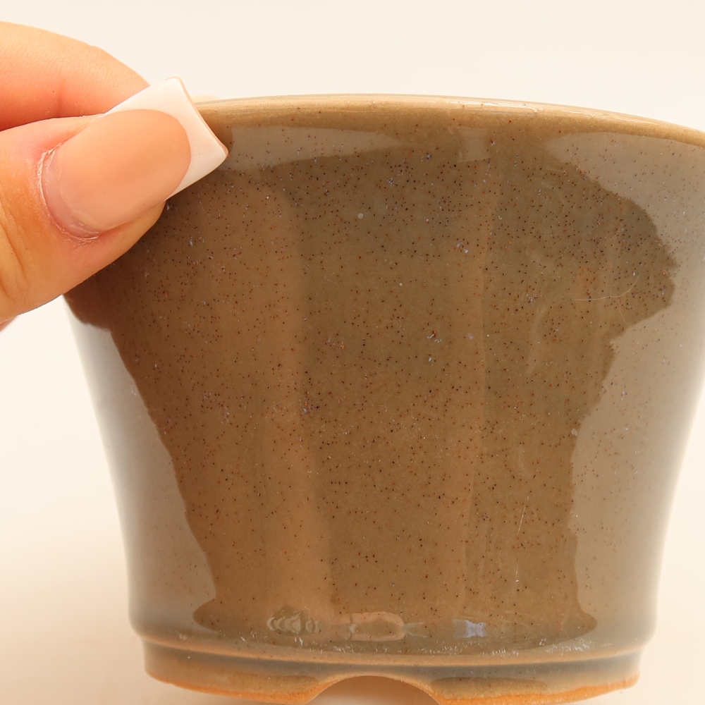 Vaso da bonsai in ceramica 11 x 11 x 7 cm, colore grigio