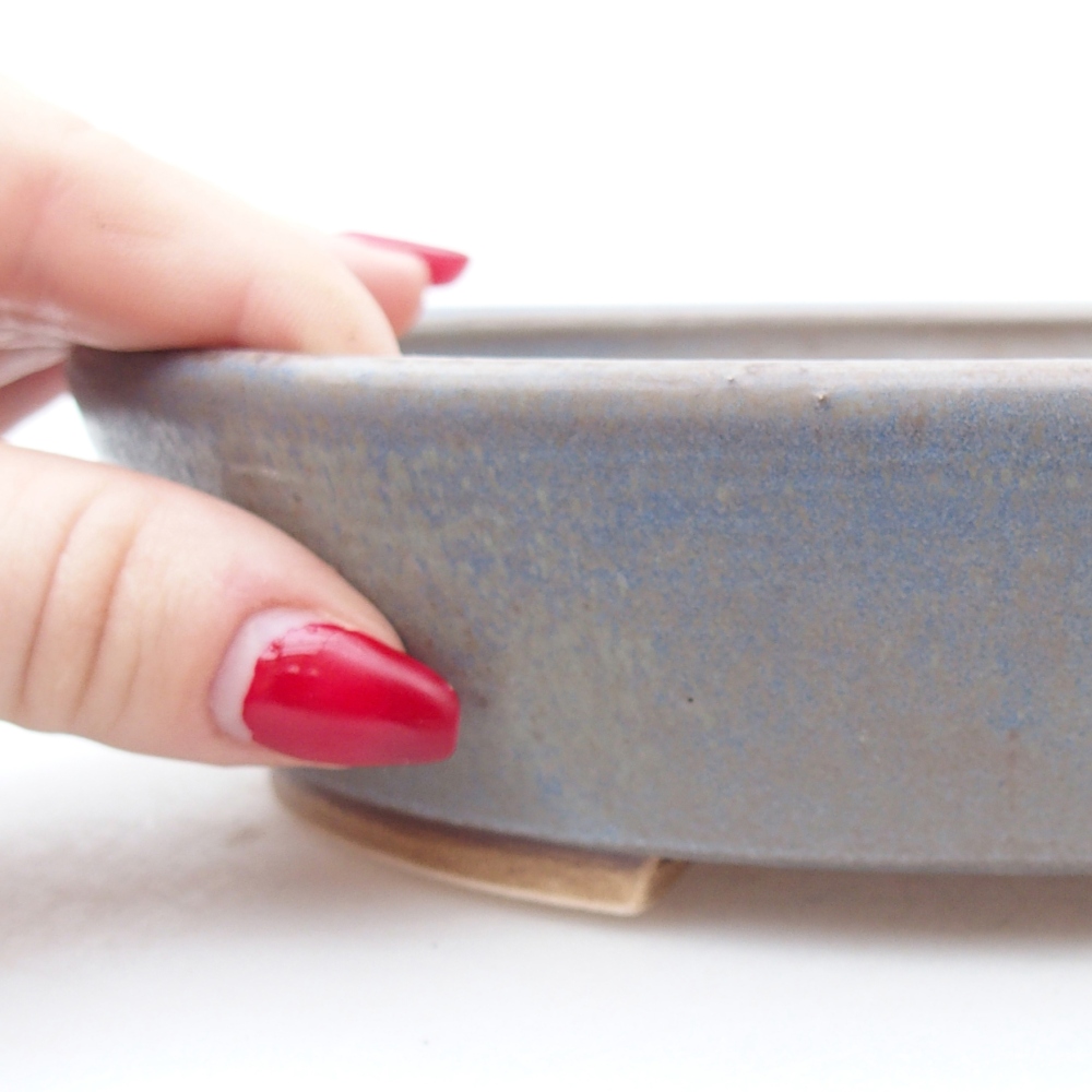 Ciotola bonsai in ceramica 18,5 x 16,5 x 4,5 cm, colore blu