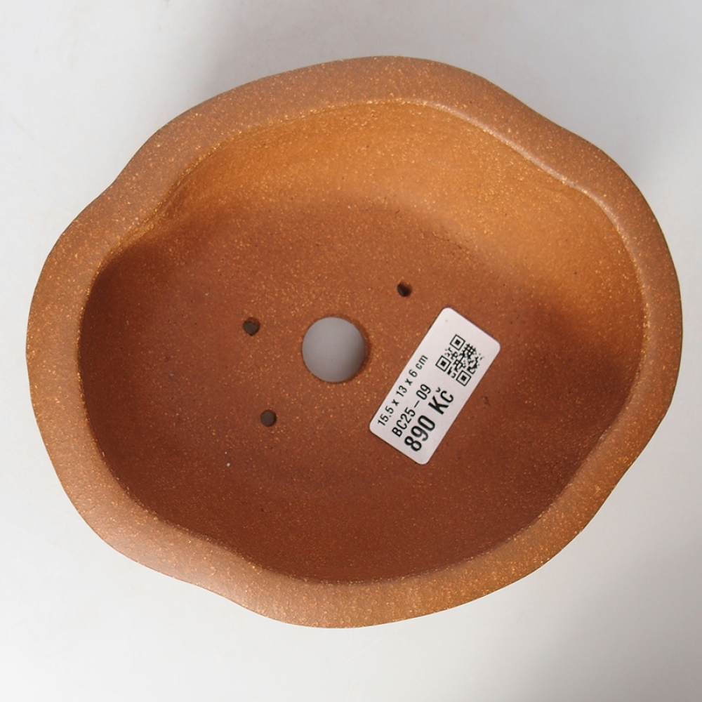 Ciotola per bonsai in ceramica 15,5 x 13 x 6 cm, marrone