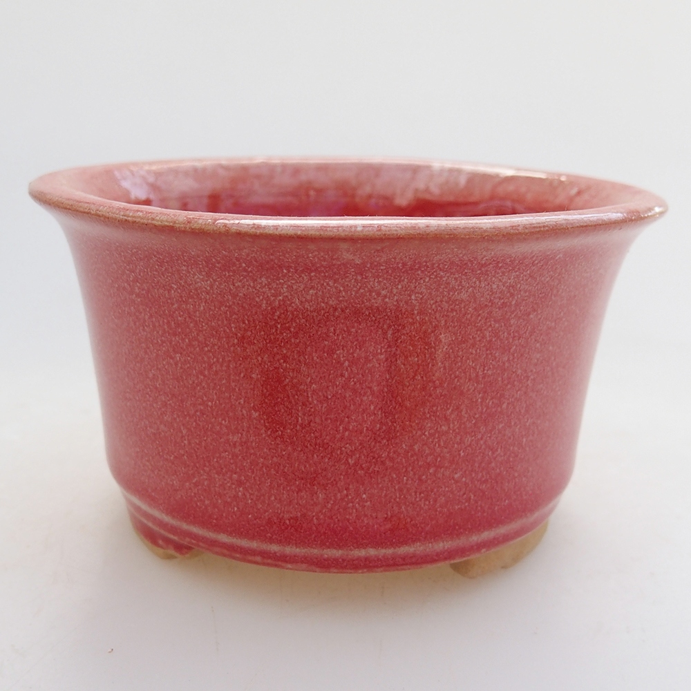 Ciotola per bonsai in ceramica 9 x 9 x 5 cm, colore rosso