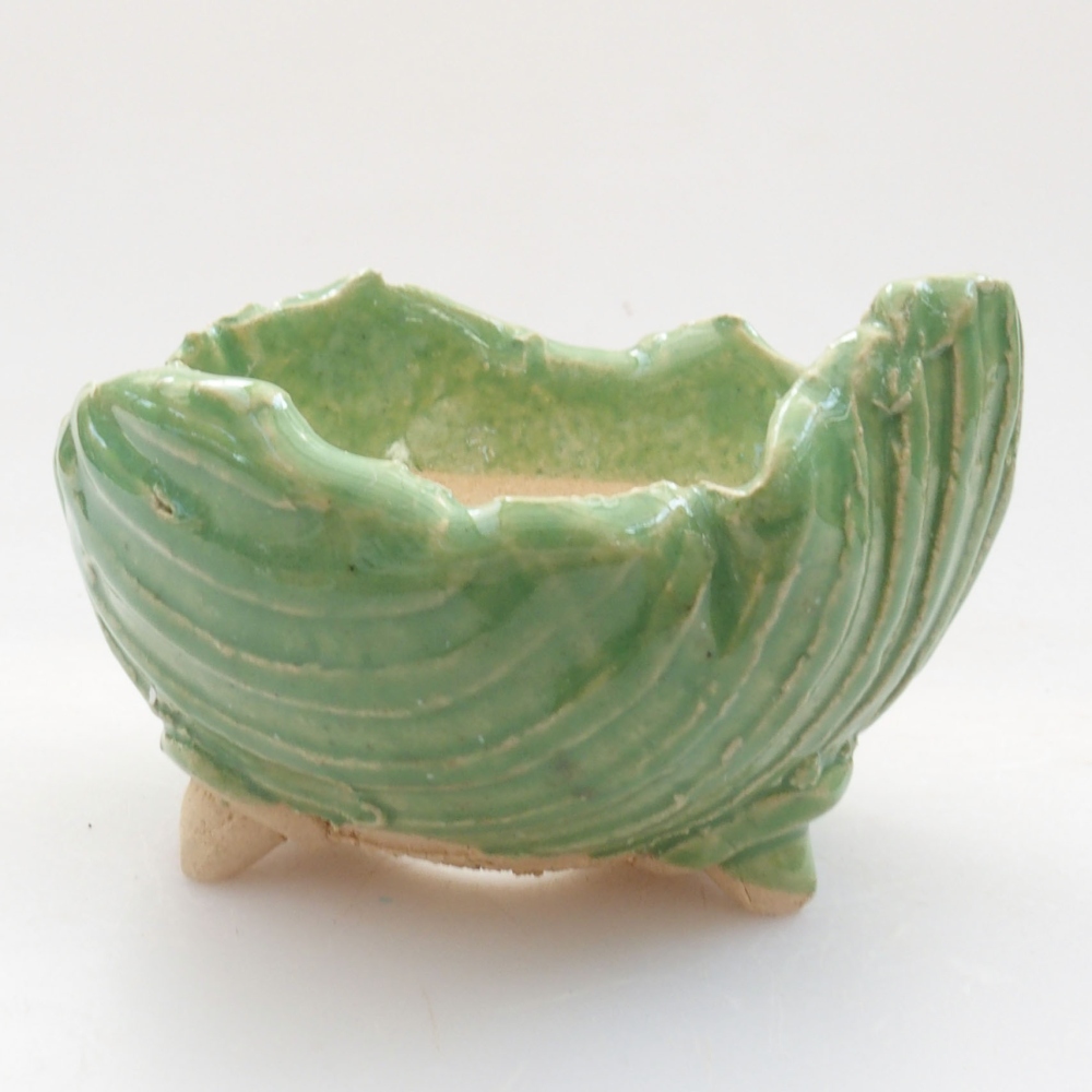 Conchiglia in ceramica 7 x 7 x 5,5 cm , colore verde