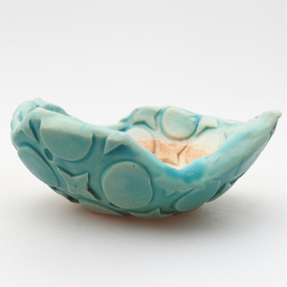 Conchiglia in ceramica 8,5 x 9 x 4 cm , colore blu