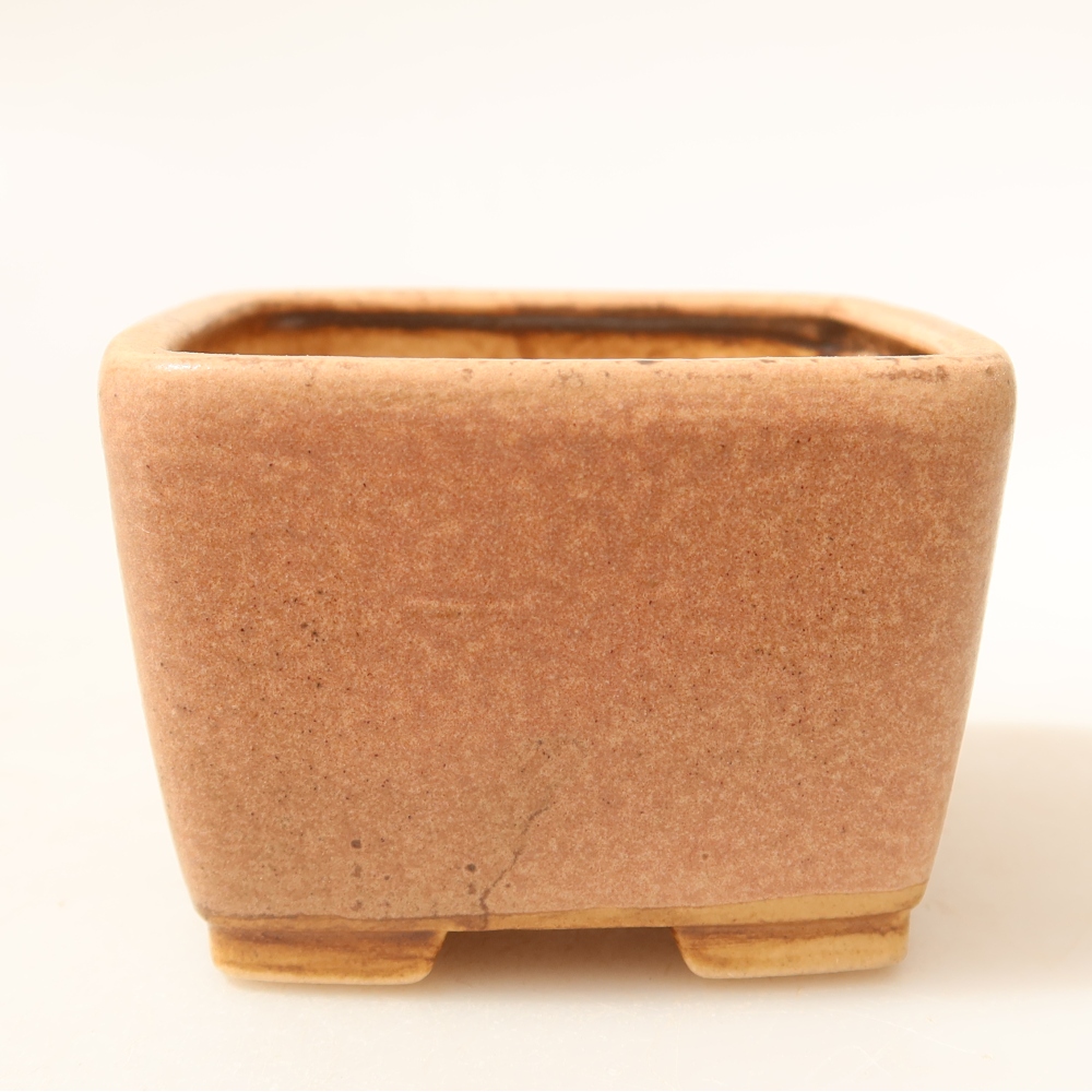 Vaso da bonsai in ceramica 6,5 x 6,5 x 4,5 cm, colore rosa