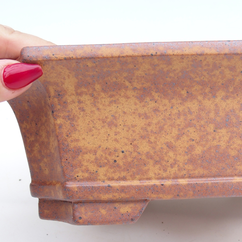 Ciotola per bonsai in ceramica 23,5 x 17,5 x 8,5 cm, marrone