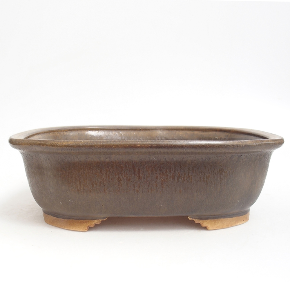 Ciotola per bonsai in ceramica 25 x 21 x 7,5 cm, marrone