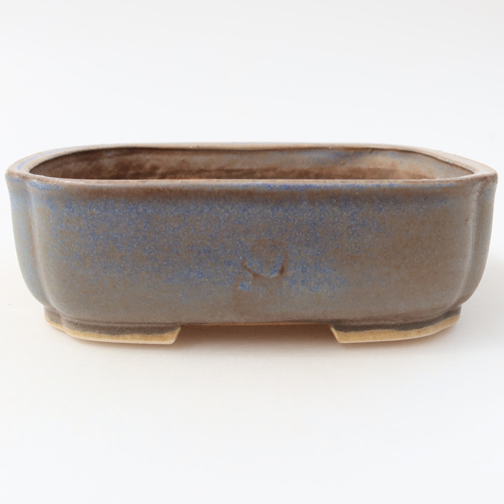 Vaso da bonsai in ceramica 14 x 12 x 4 cm, colore blu
