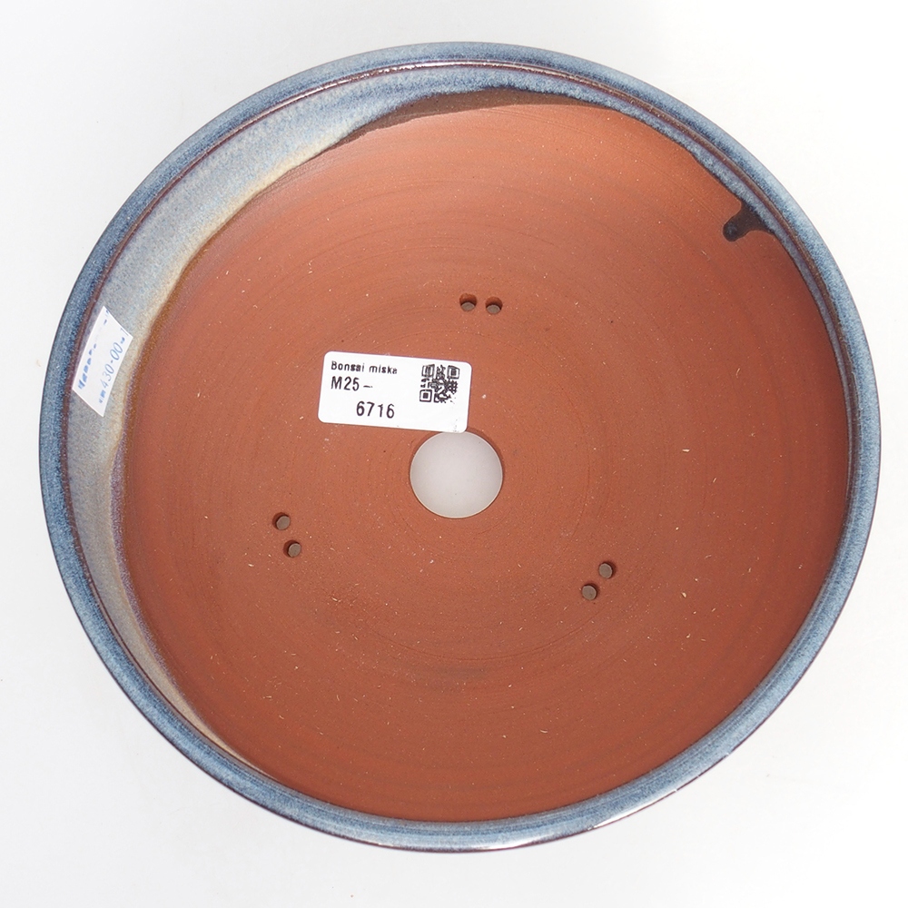 Ciotola bonsai in ceramica 19,5 x 19,5 x 6 cm, colore blu