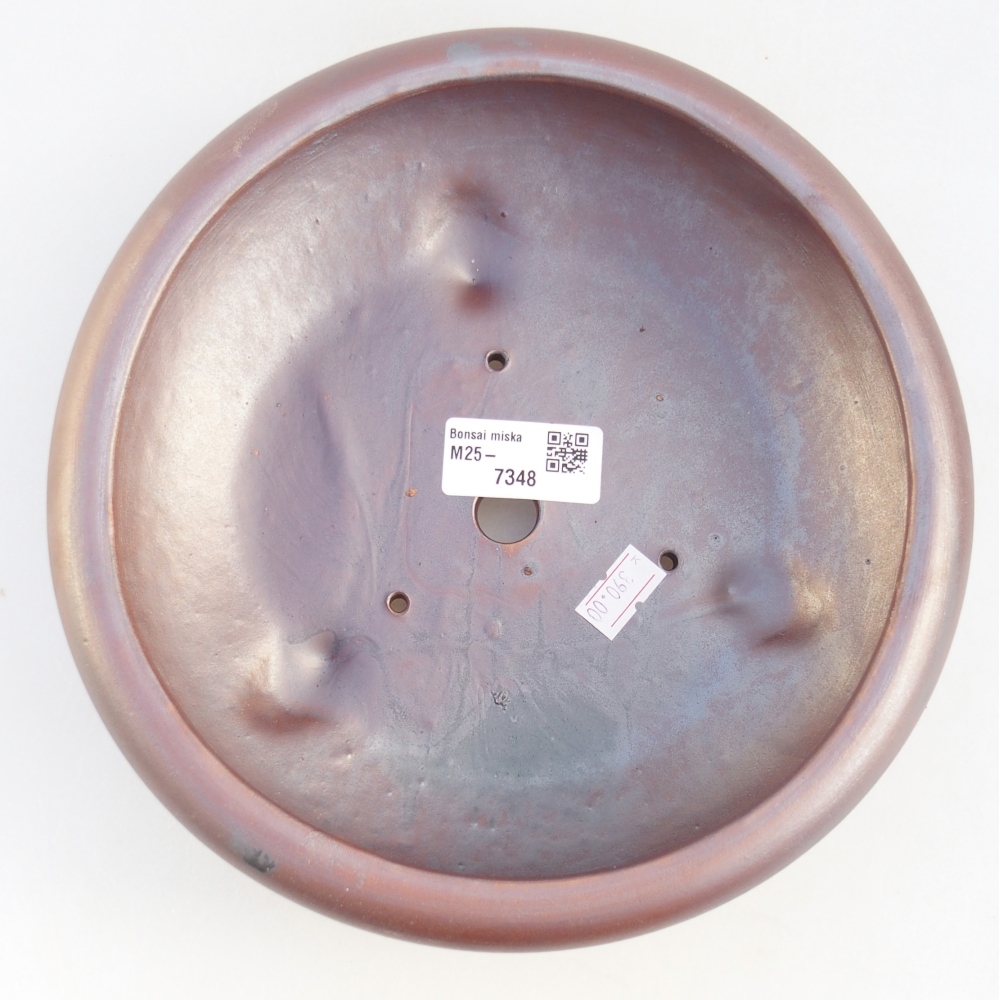 Ciotola bonsai in ceramica 21 x 21 x 7,5 cm, colore metallo