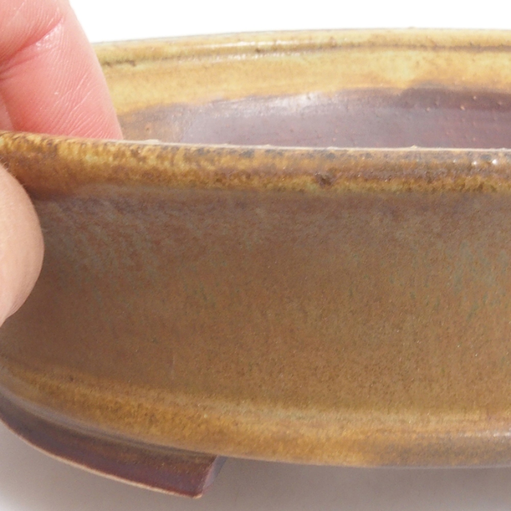 Ciotola per bonsai in ceramica 10 x 8,5 x 4 cm, marrone