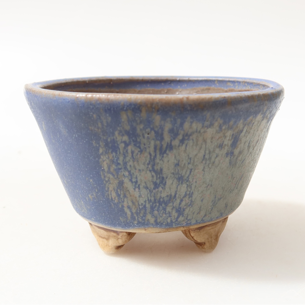 Ciotola bonsai in ceramica 8,5 x 8,5 x 5 cm, colore blu