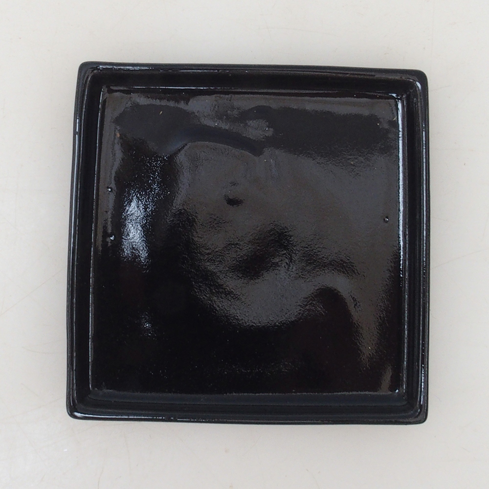 Vassoio per bonsai quadrato M - 10 x 10 x 1,5 cm - nero