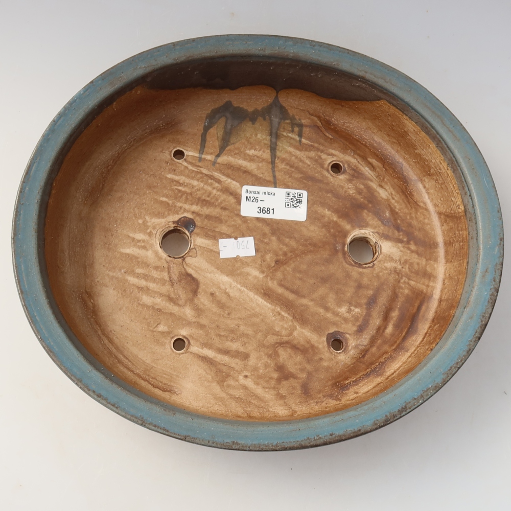 Vaso da bonsai in ceramica 26 x 24 x 6 cm, colore blu