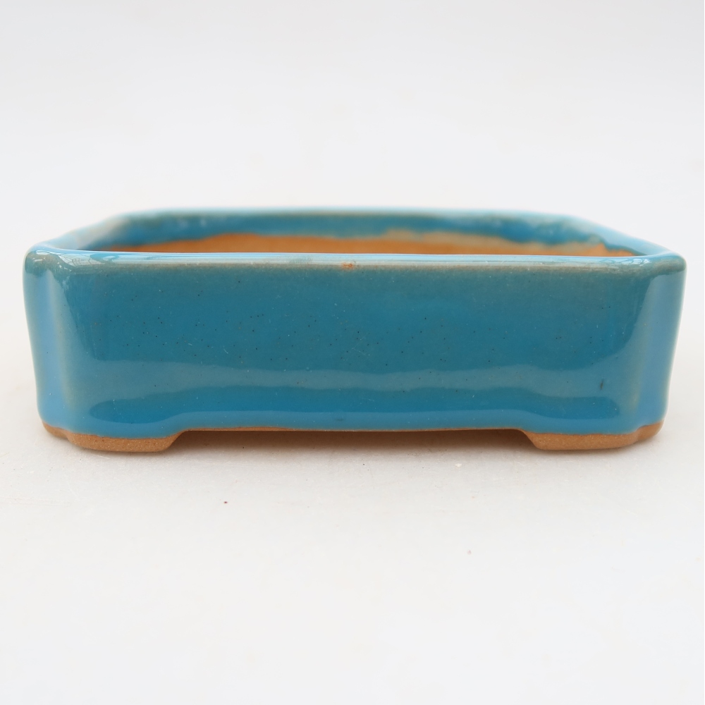 Vaso da bonsai in ceramica 10,5 x 9 x 3 cm, colore blu