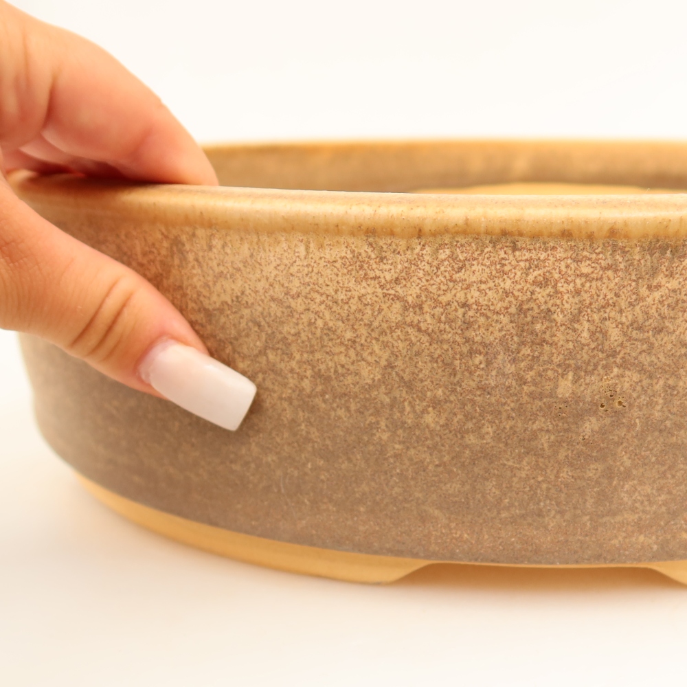 Vaso in ceramica per bonsai 31 x 31 x 8 cm, colore marrone