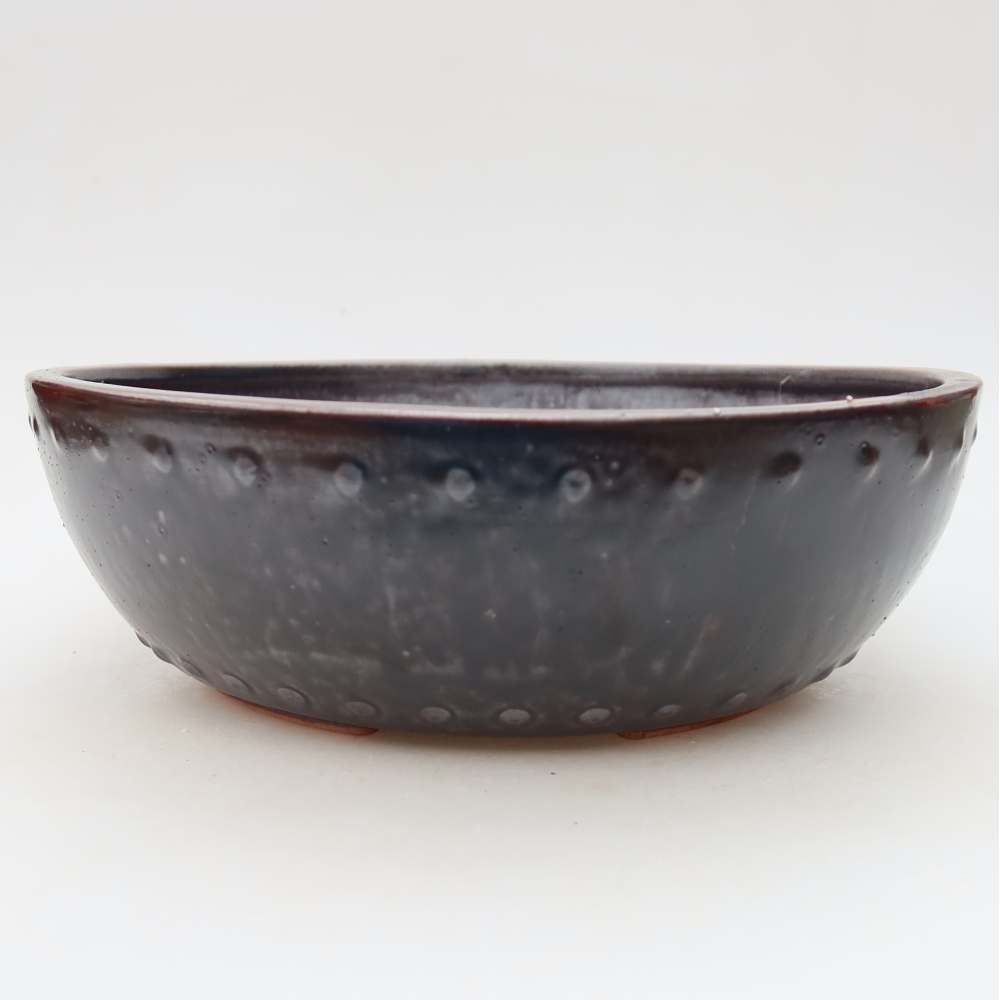 Vaso da bonsai in ceramica 24 x 24 x 8 cm, colore marrone