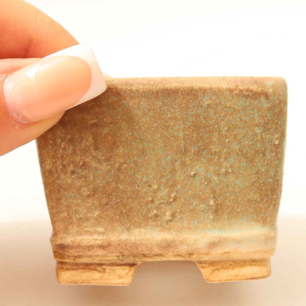 Ciotola per bonsai in ceramica 6 x 6 x 4,5 cm, verde
