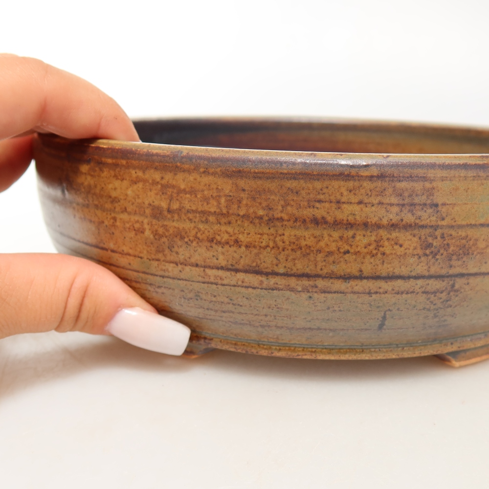 Vaso da bonsai in ceramica 19 x 19 x 6 cm, colore marrone