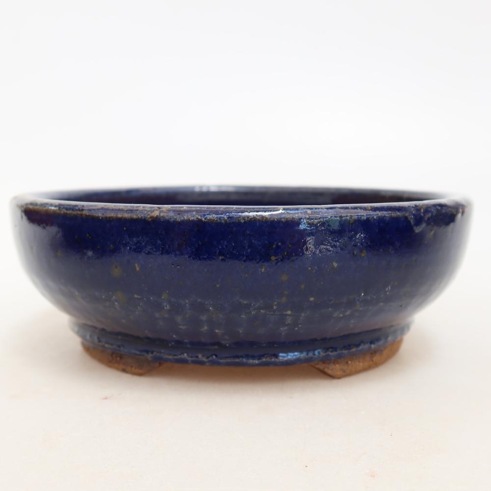 Vaso da bonsai in ceramica 14,5 x 14,5 x 4,5 cm, colore blu