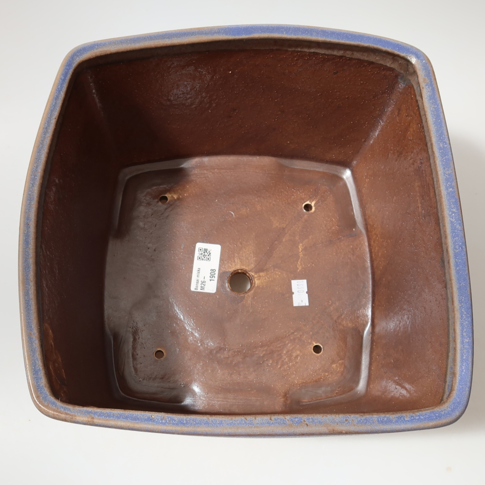 Vaso da bonsai in ceramica 26,5 x 26,5 x 15,5 cm, colore blu