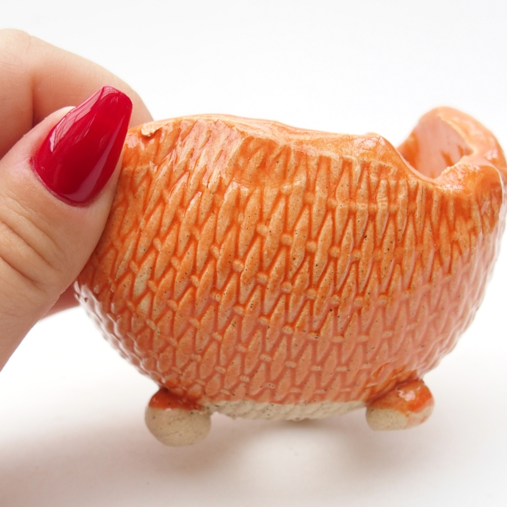 Conchiglia in ceramica 8,5 x 8,5 x 6,5 cm , colore arancione