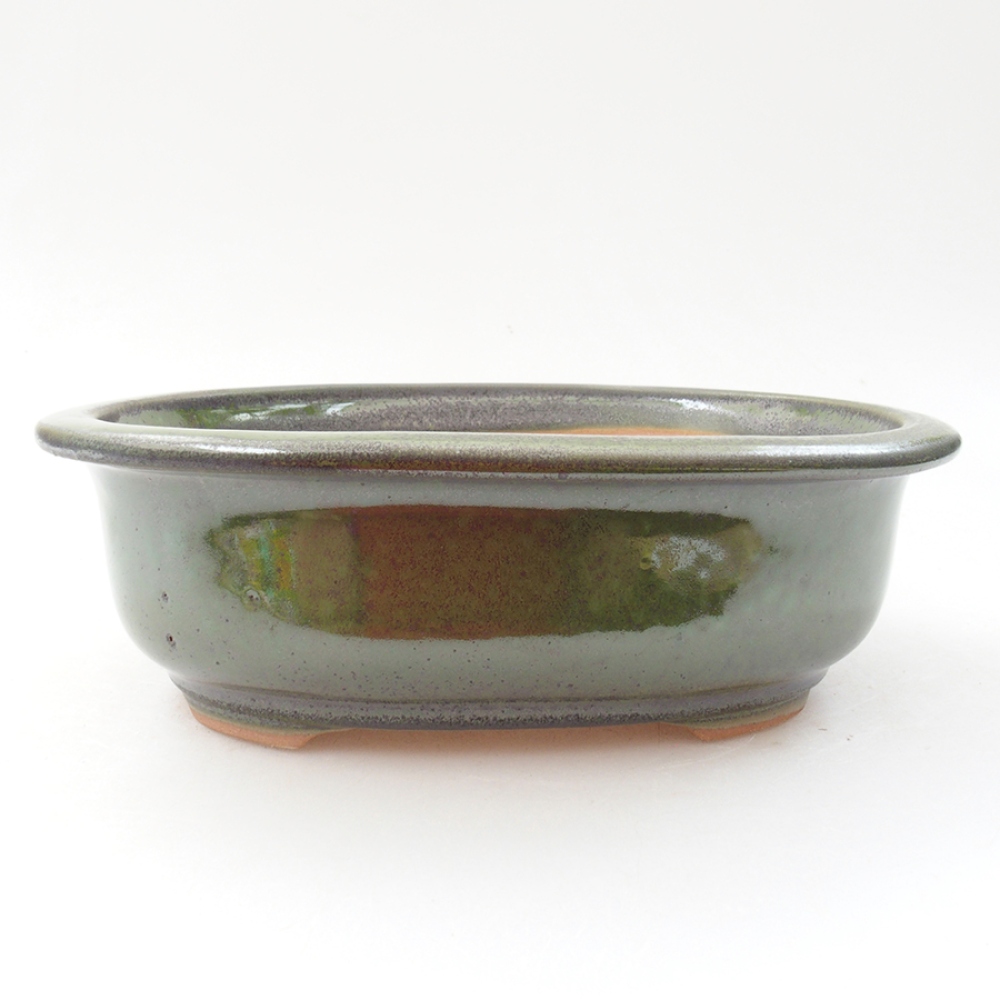 Ciotola per bonsai in ceramica 18 x 14,5 x 6 cm, verde