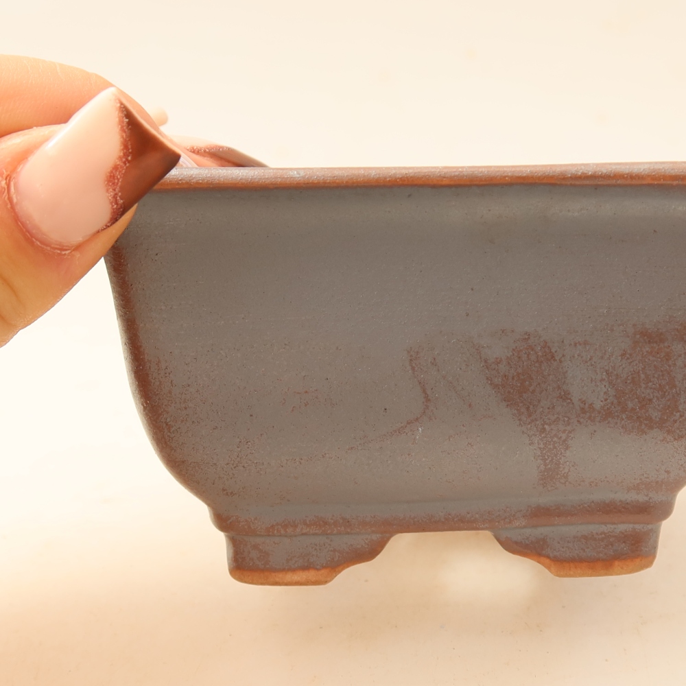 Vaso da bonsai in ceramica 9,5 x 9,5 x 5,5 cm, colore metallizzato