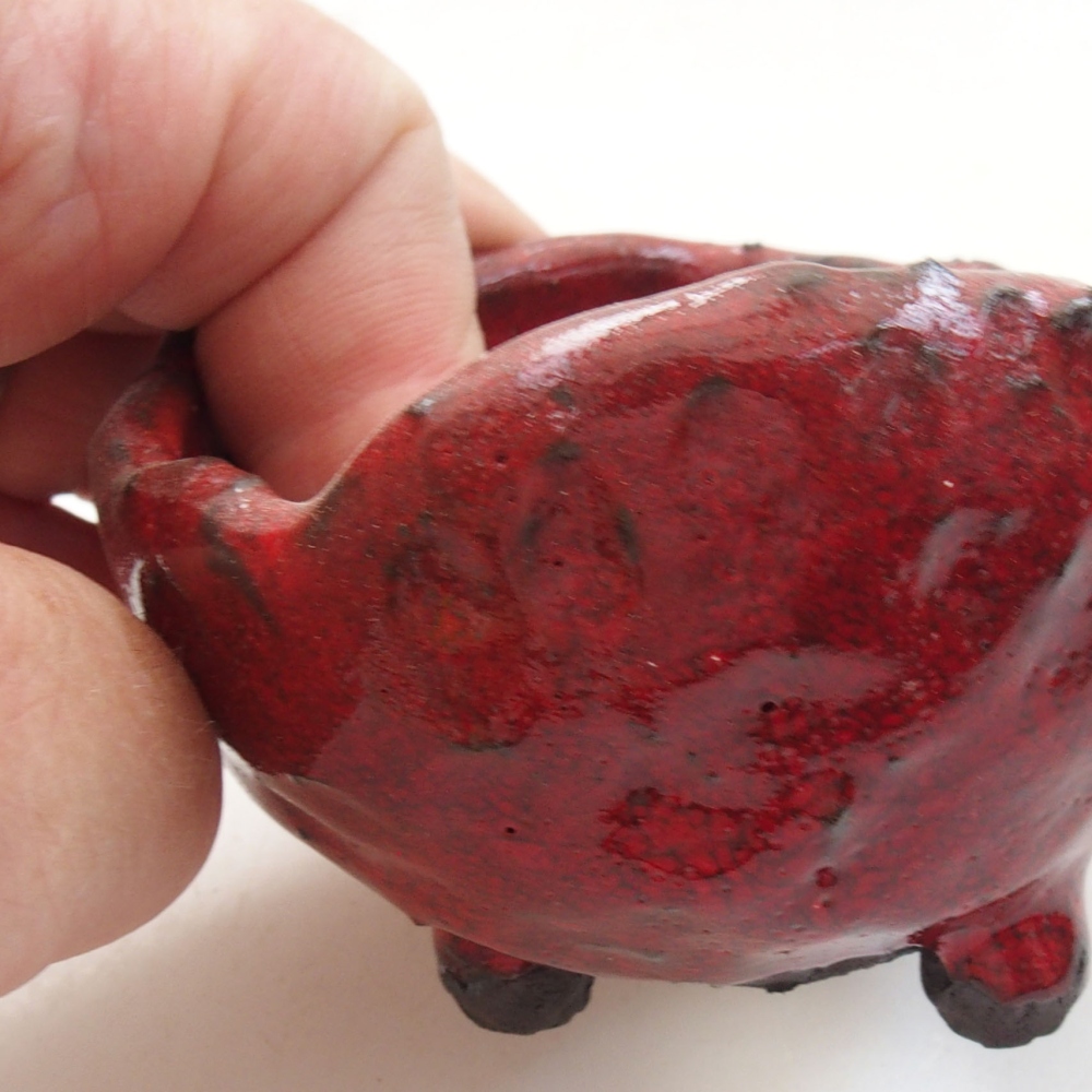 Conchiglia in ceramica 7 x 6,5 x 5 cm , colore rosso