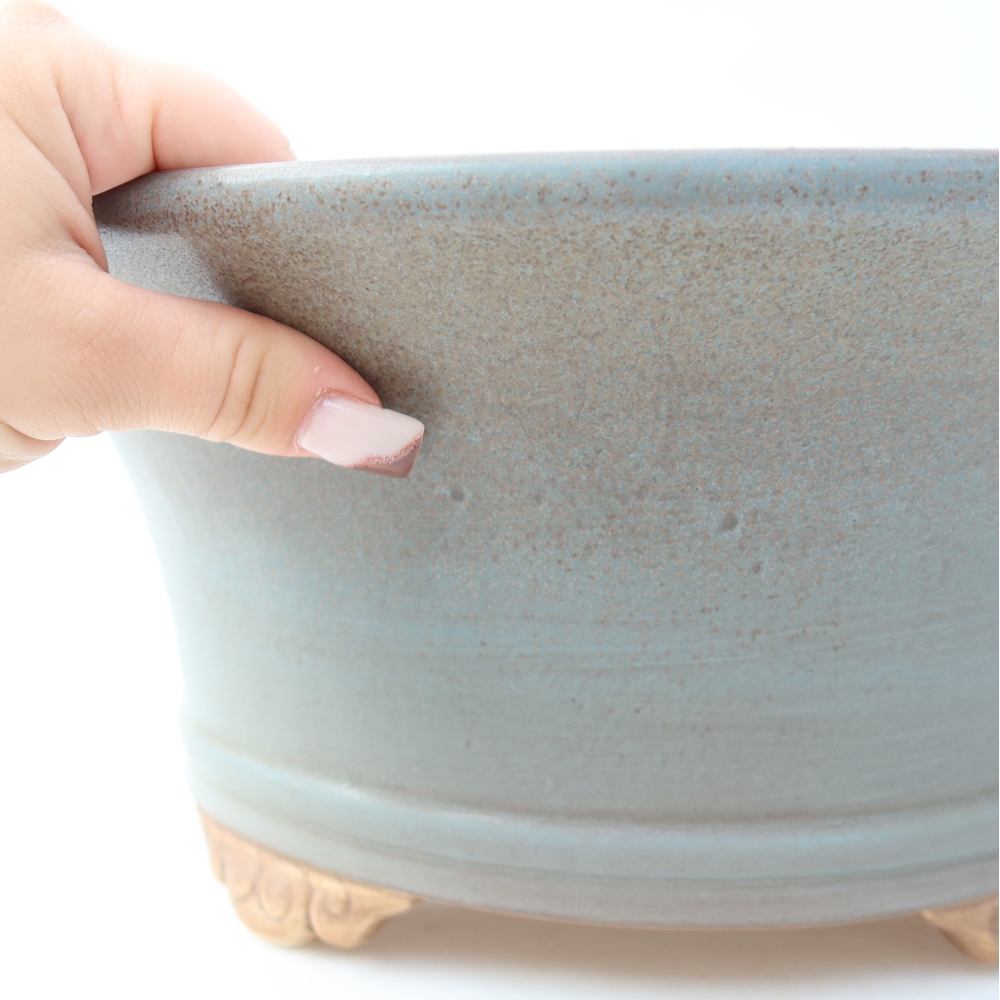 Vaso da bonsai in ceramica 31,5 x 31,5 x 14,5 cm, colore blu