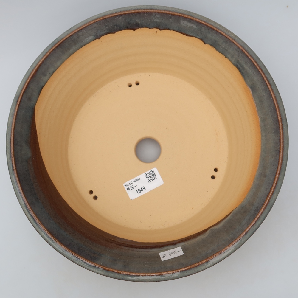 Vaso per bonsai in ceramica 26,5 x 26,5 x 8 cm, colore grigio