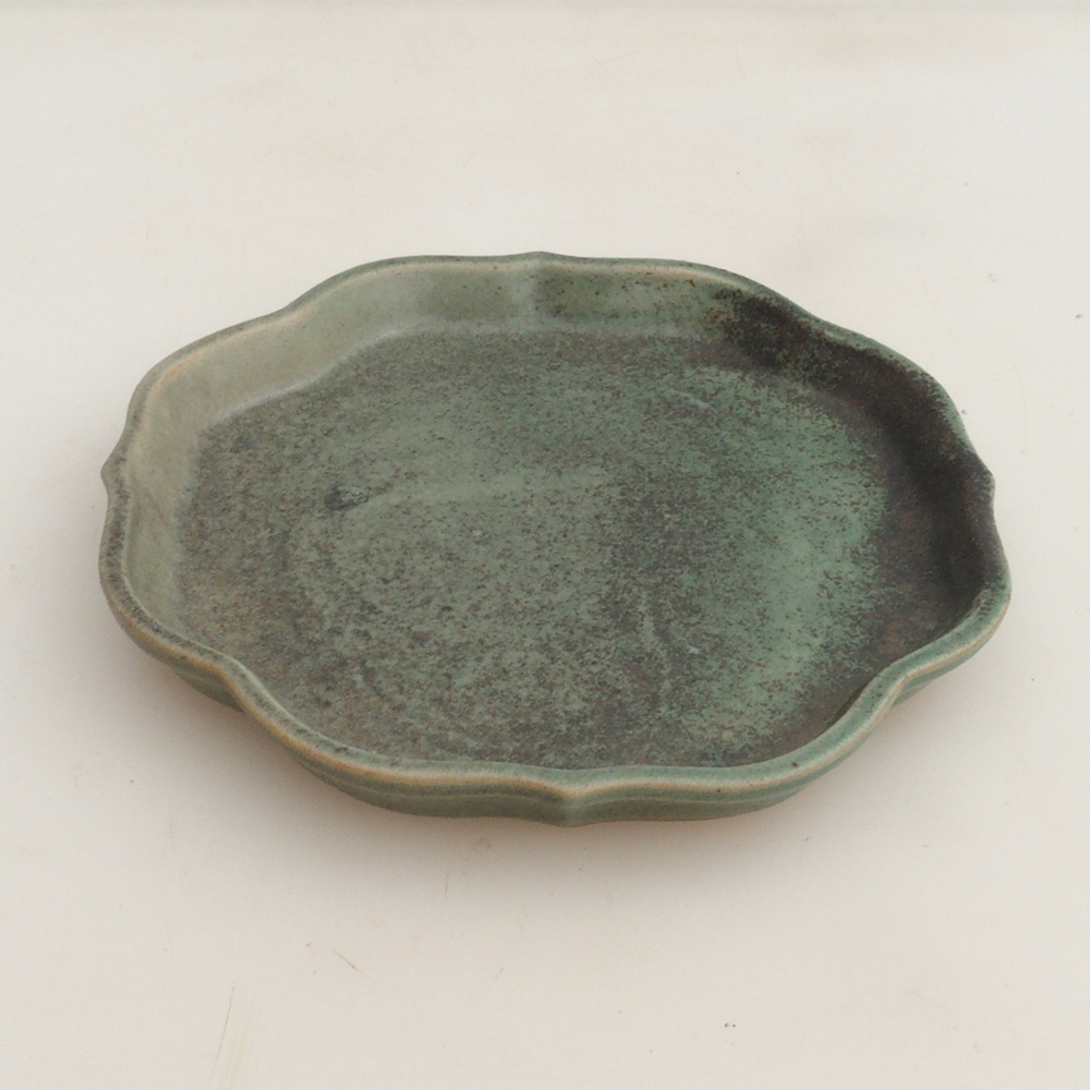 Piattino in ceramica H06 - 14 x 14 x 1,5 cm - verde