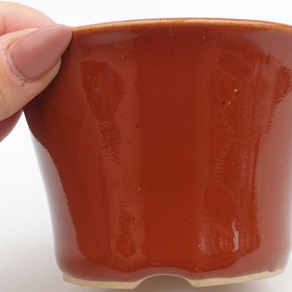 Ciotola per bonsai in ceramica 11 x 11 x 7 cm, marrone