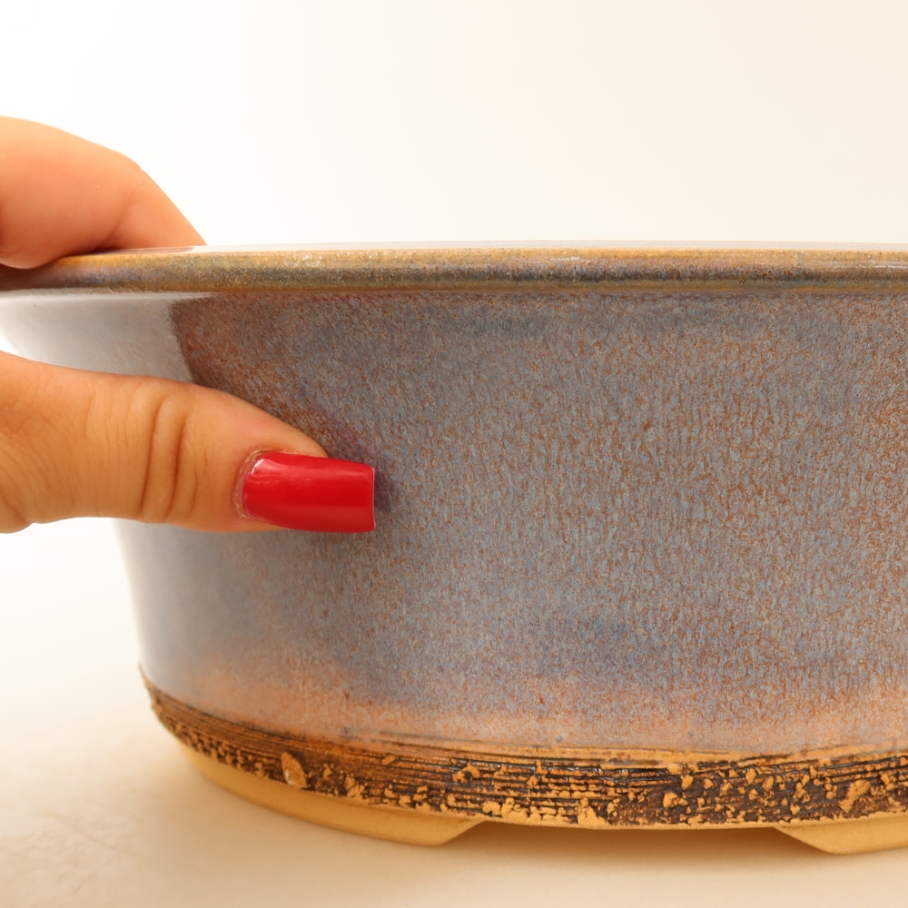 Vaso da bonsai in ceramica 28,5 x 28,5 x 9,5 cm, colore blu