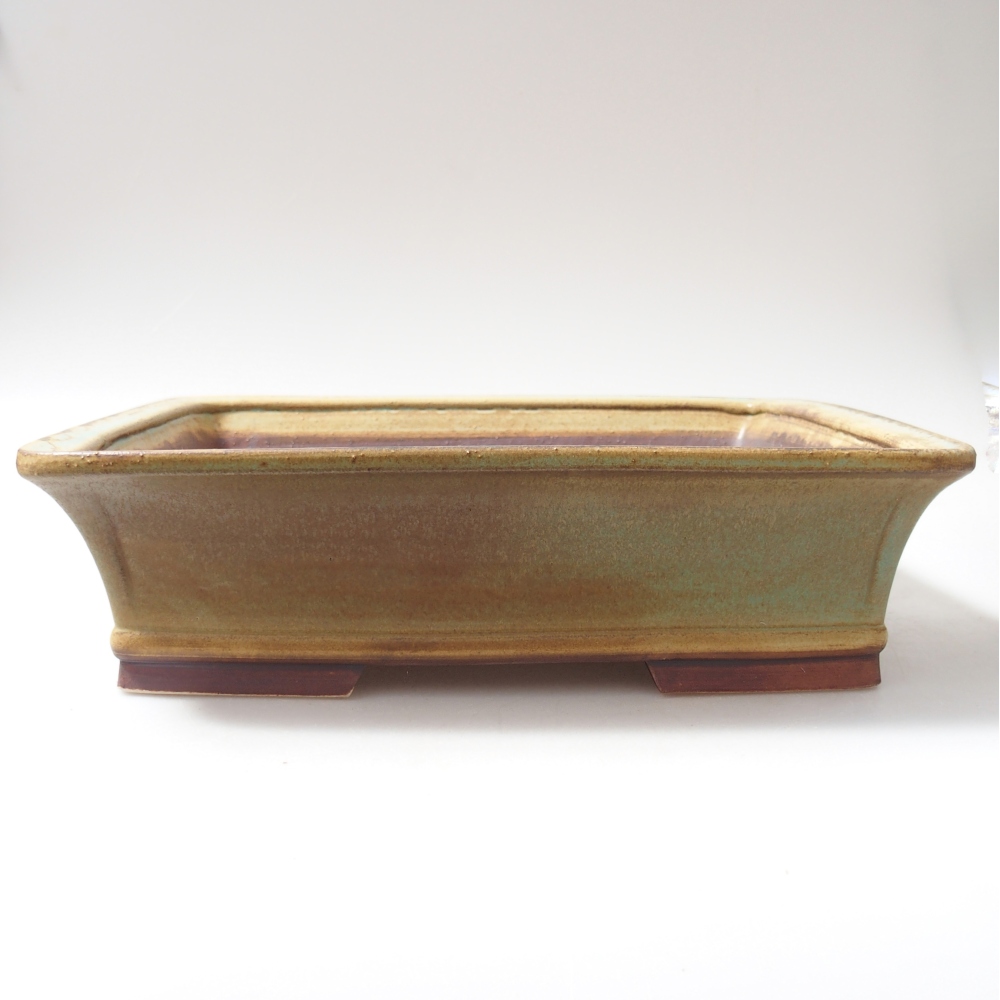 Ciotola per bonsai in ceramica 29 x 24 x 8 cm, verde