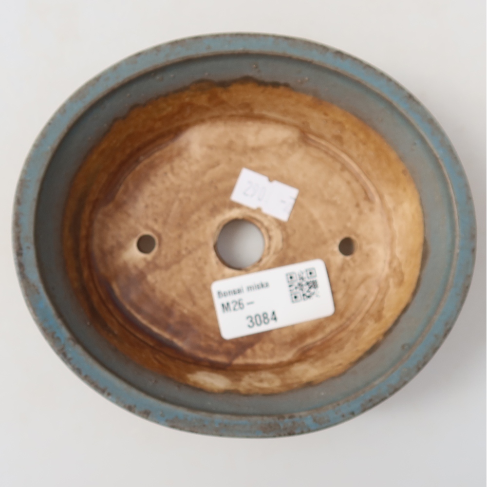 Vaso da bonsai in ceramica 14,5 x 13 x 4 cm, colore blu