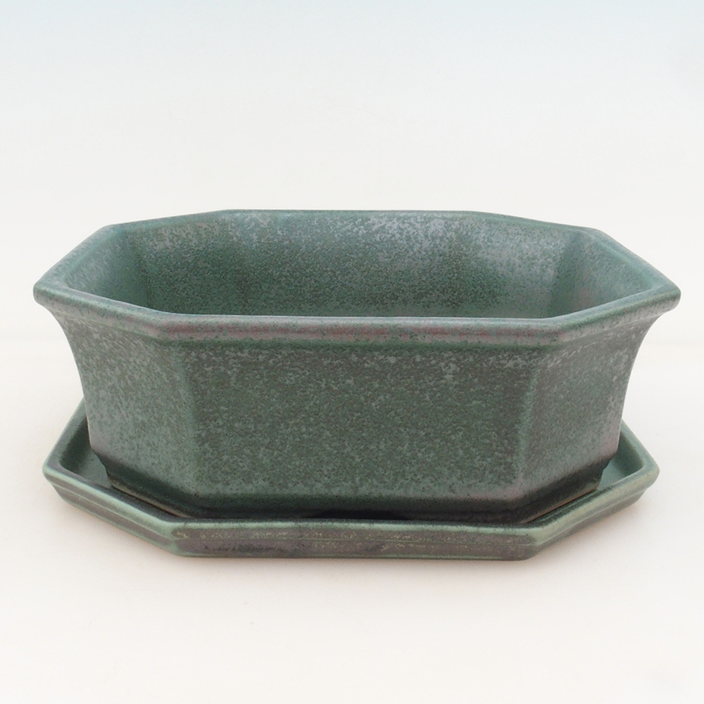 Ciotola bonsai + piattino H14 - 17,5x17,5x6 cm