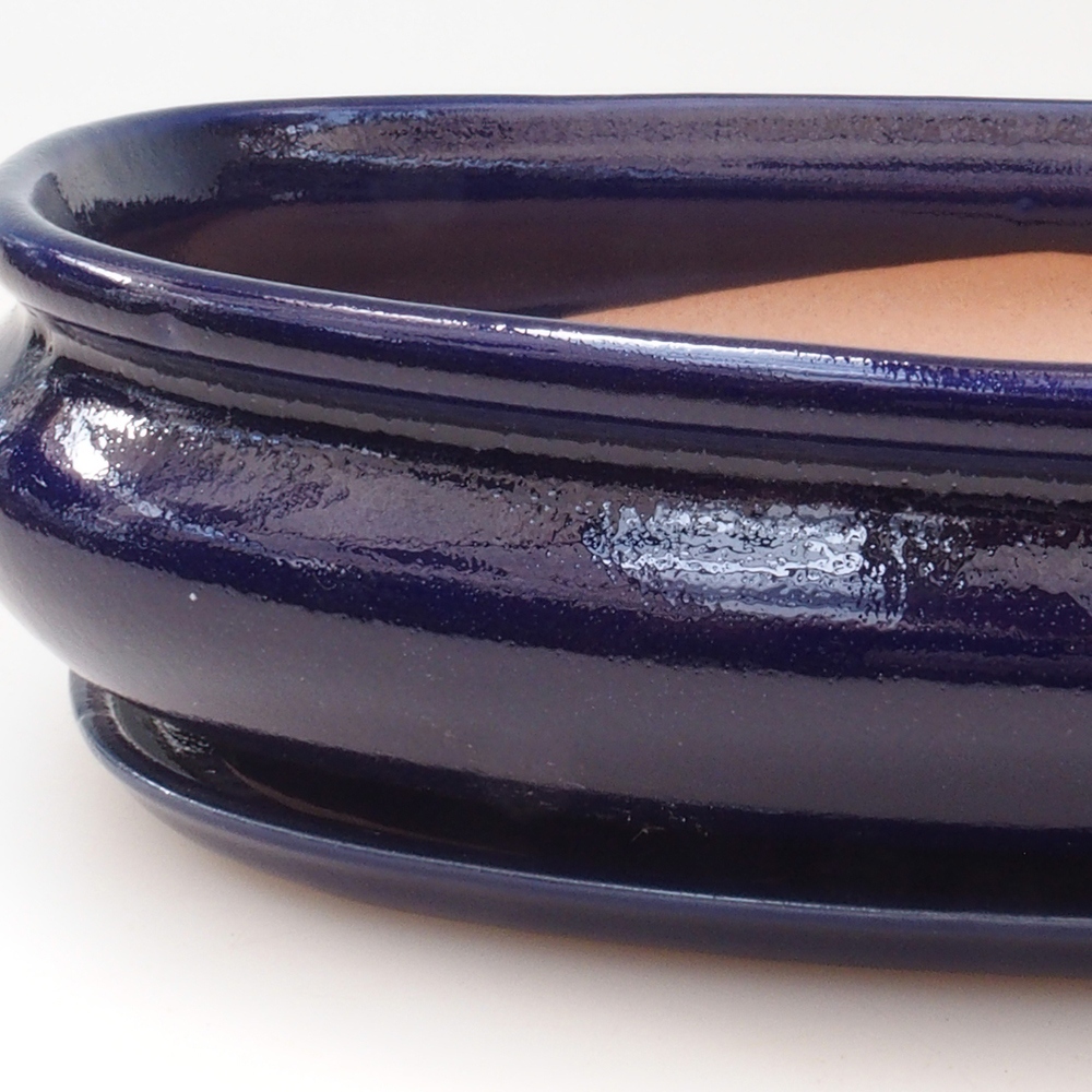 Ciotola bonsai + piattino H15 - 25,5x17,5x6 cm - blu