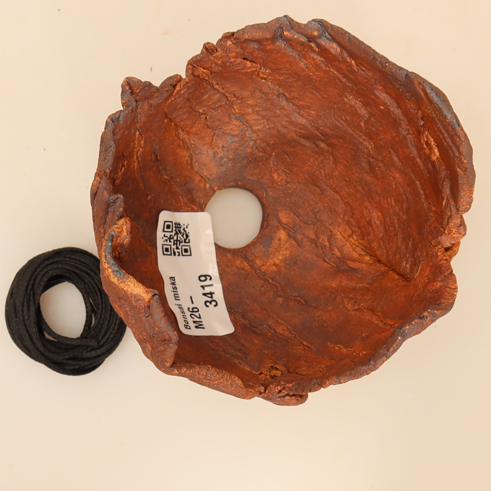 Contenitore in ceramica per Kokedama 10 x 9,5 x 7 cm, colore marrone