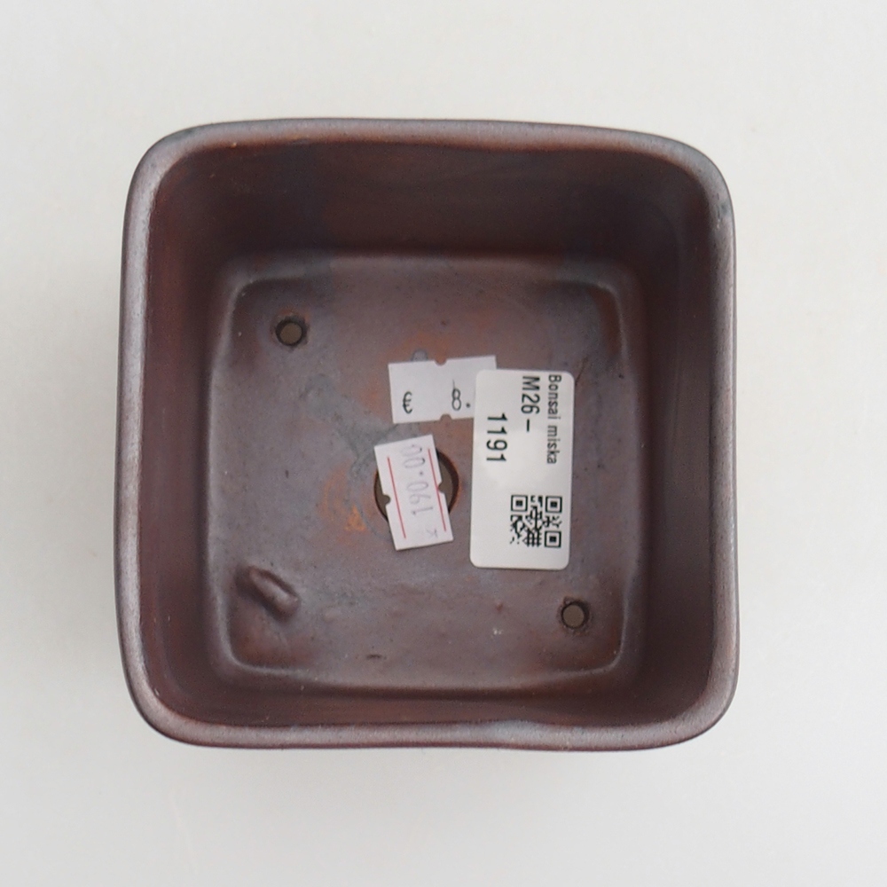 Ciotola bonsai in ceramica 10 x 10 x 8 cm, colore metallo