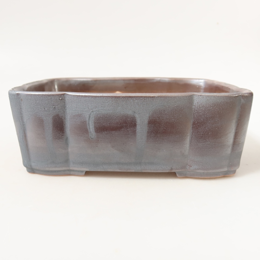 Vaso da bonsai in ceramica 20,5 x 17,5 x 7 cm, colore metallizzato