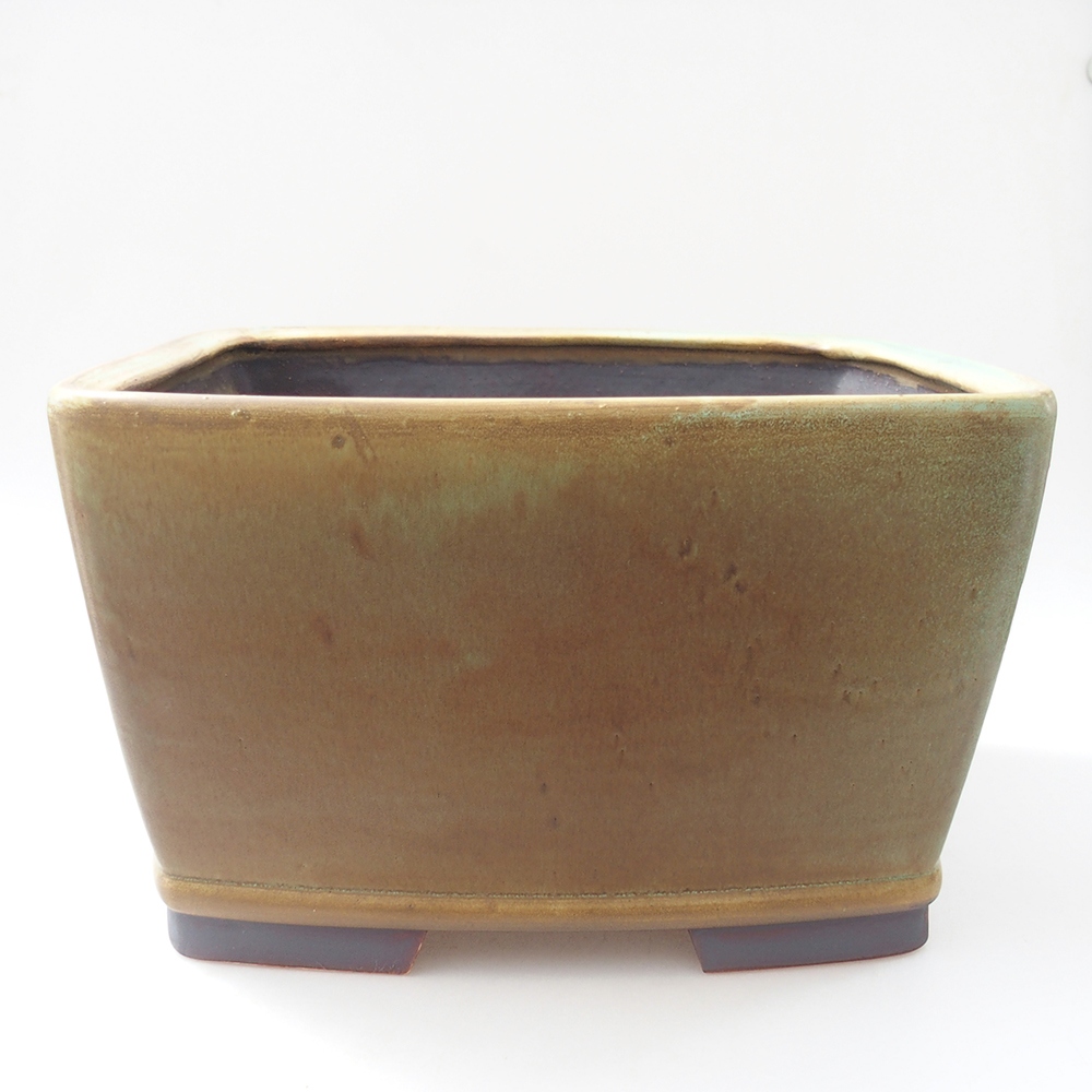 Ciotola per bonsai in ceramica 26,5 x 26,5 x 16 cm, verde