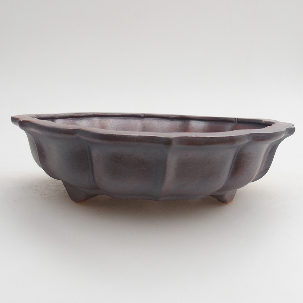 Ciotola bonsai in ceramica 18 x 18 x 4,5 cm, colore metallo