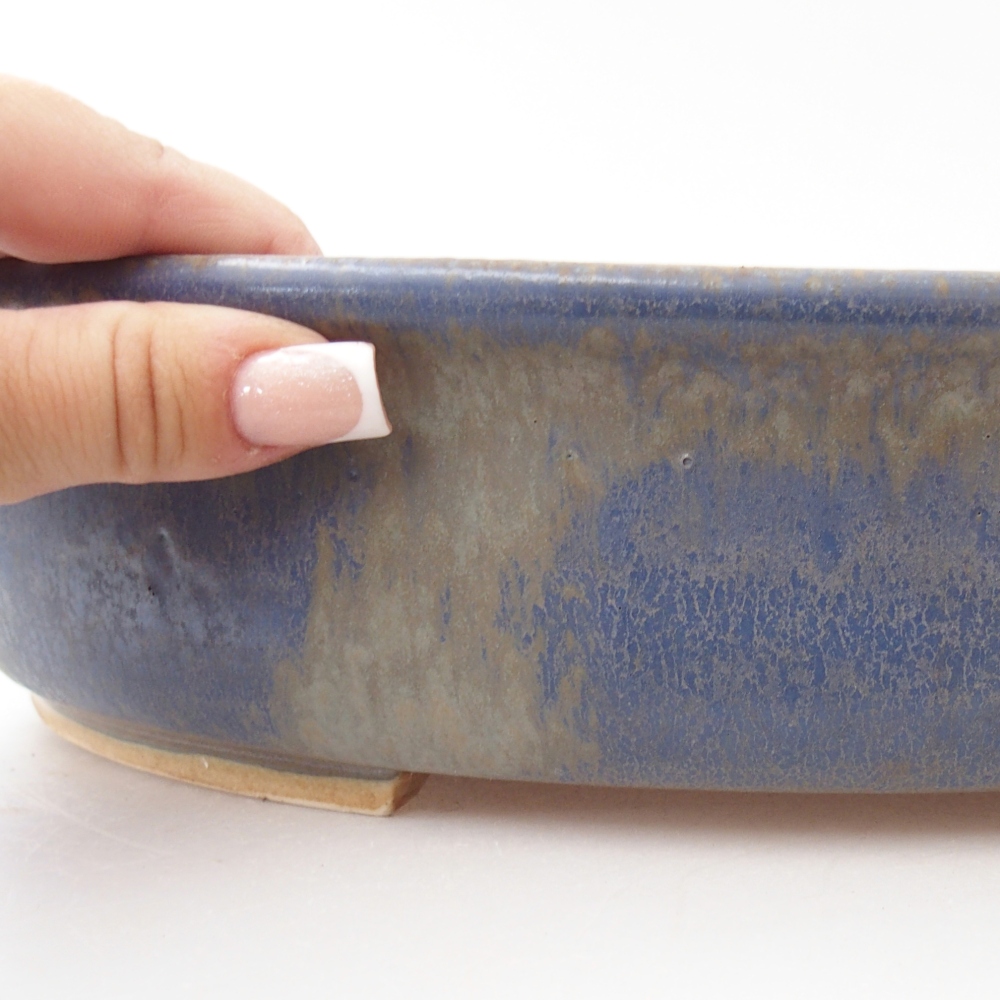 Ciotola bonsai in ceramica 32,5 x 28 x 7 cm, colore blu